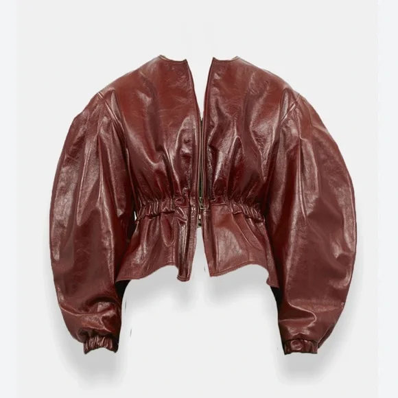 Ulla Johnson Briar Lamb Leather Jacket Mahogany Size Small NWOT - Picture 14 of 15